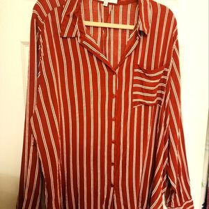 Womens Long Sleve Striped Blouse